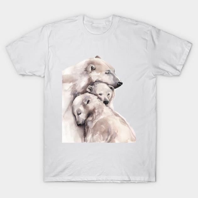 Polar Bears T-Shirt by Kira Balan